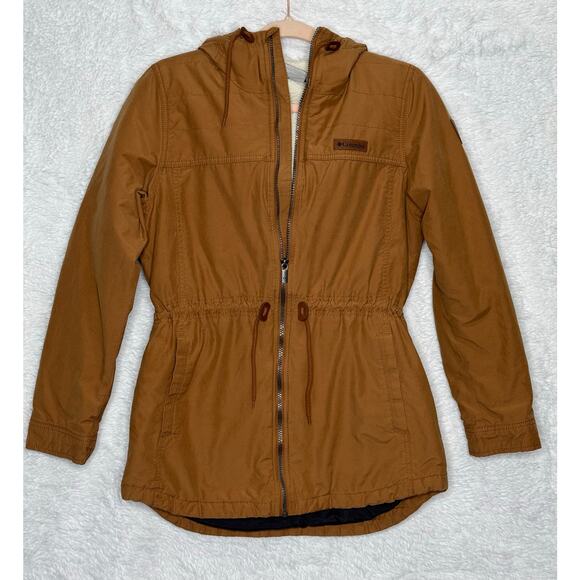 Womens Columbia Sz Sm Hooded Long Zip Up Coat - Picture 1 of 13